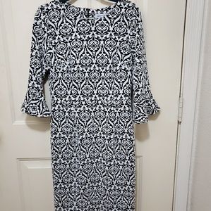 Shelby and Palmer Patterned Midi Dress